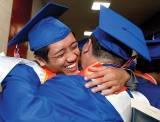 Graduation hug.